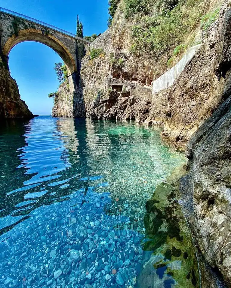 Fiordo di Furore beach with the famous bridge on the Amalfi Coast
